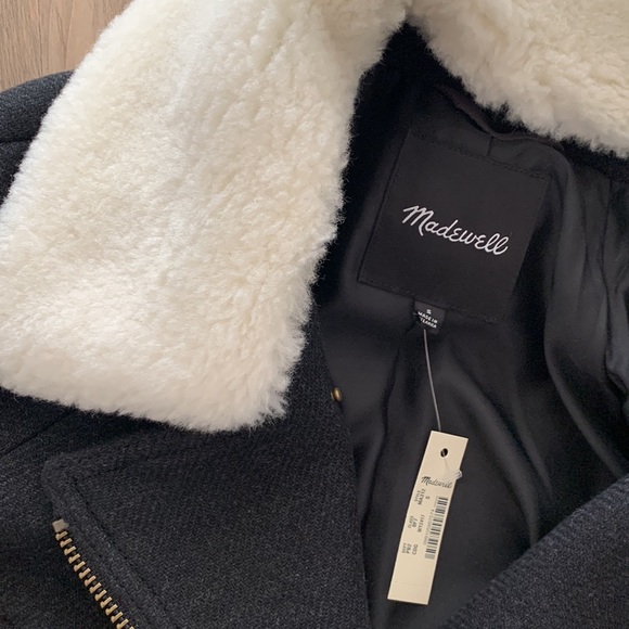 NWT Madewell Eldridge Zip Coat in Insuluxe Fabric, Dark Grey Melange - Picture 4 of 10